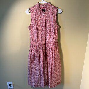 J. Crew Liberty Fabric Red Ditzy Floral Midi Dress